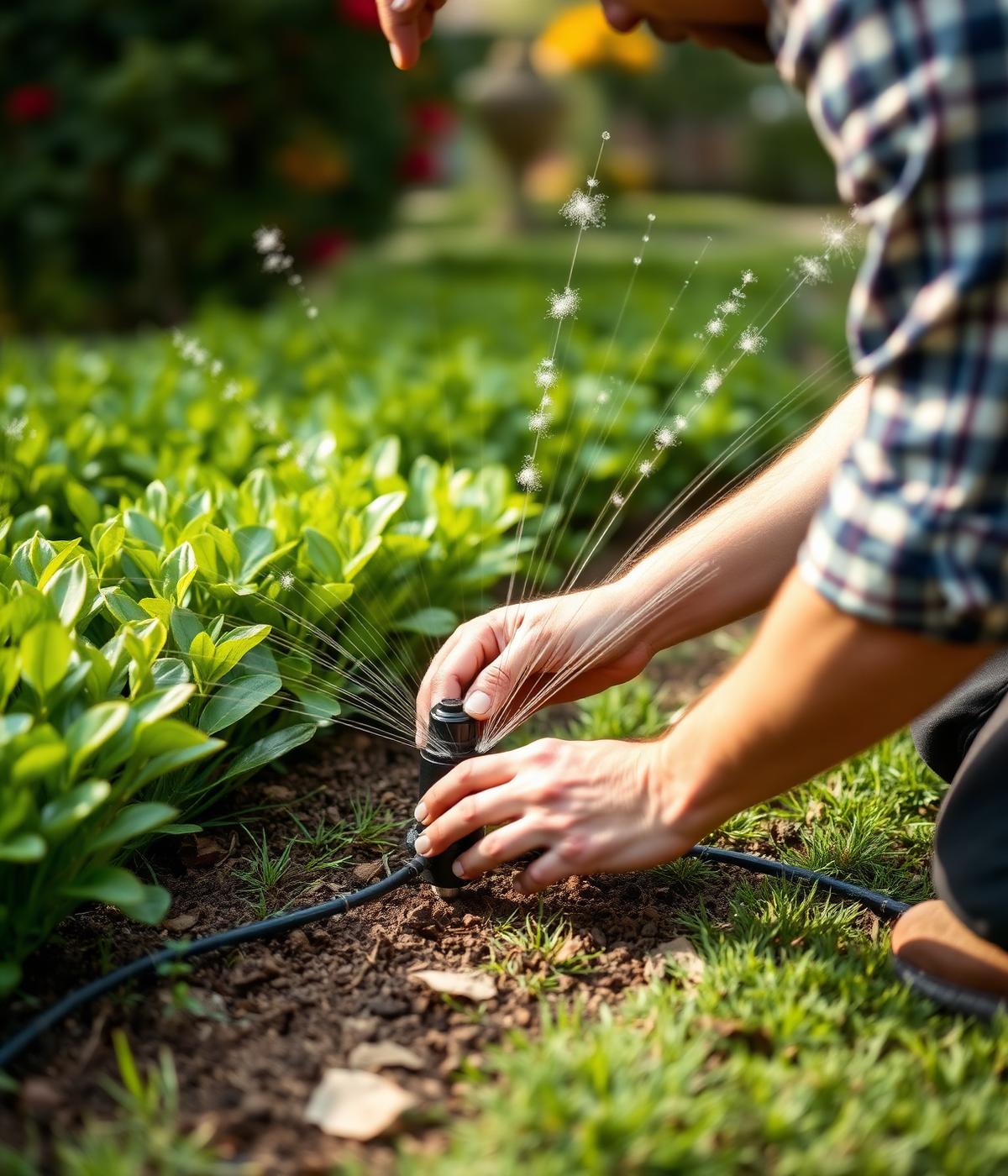 Reticulation specialist installing sprinkler